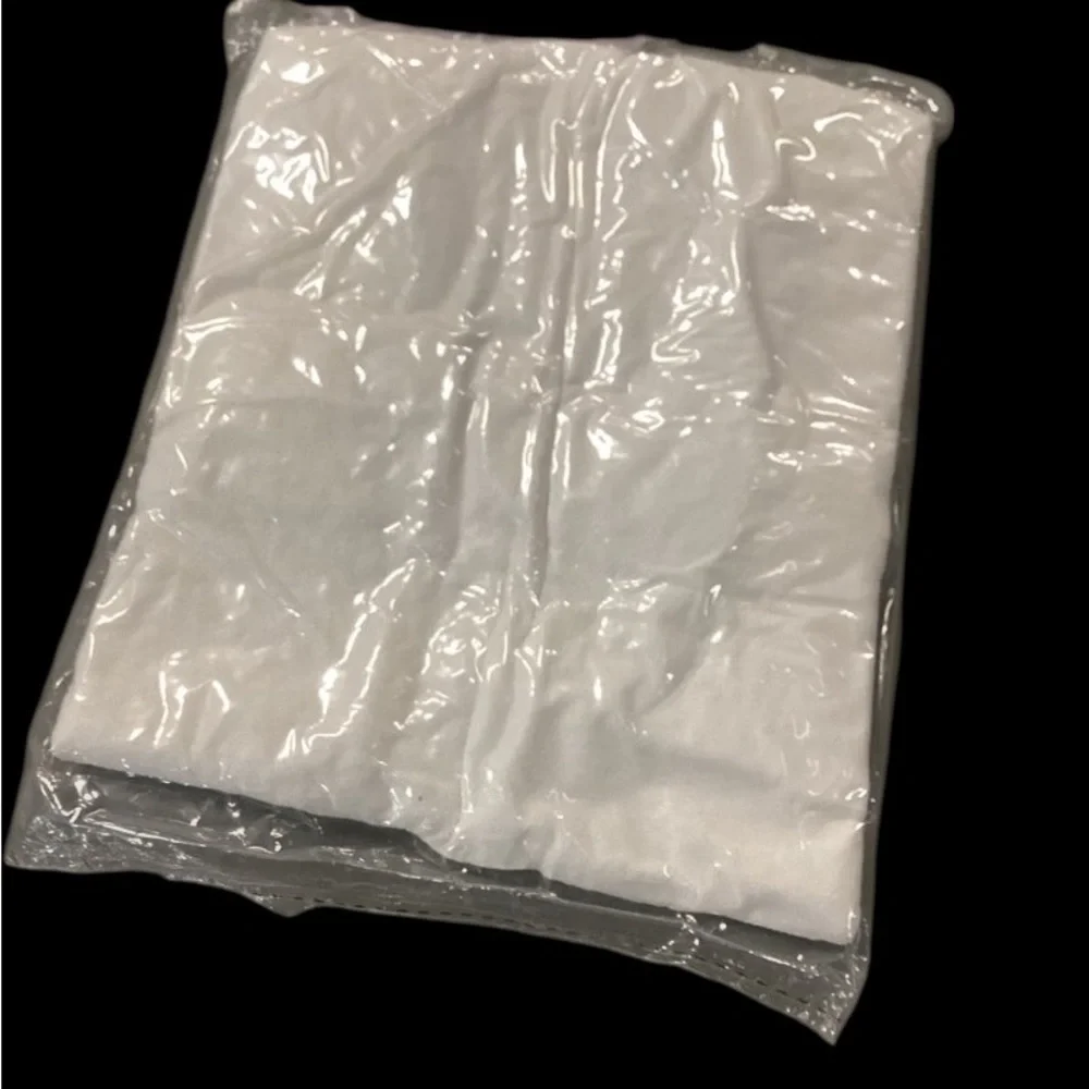 Langwyqu White Crochet Knit Cap Sleeve Top Lightweight Summer Sweater Large New - Picture 7 of 7